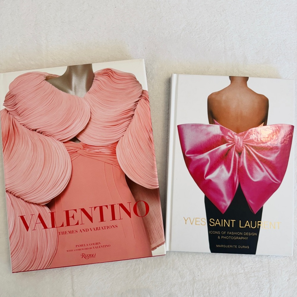 Rizzoli Coffee Table Books in Pink and White